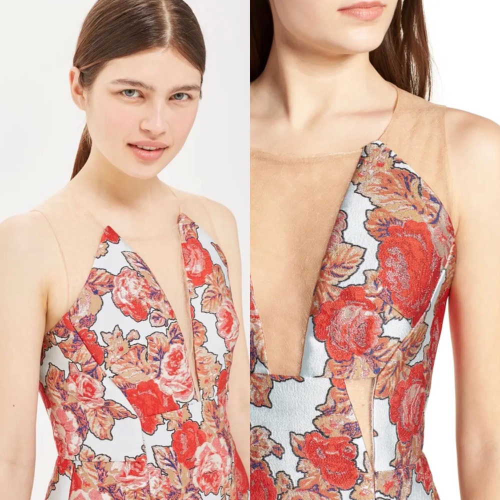 Topshop Gorgeous Floral Brocade Dress - Picture 7 of 16